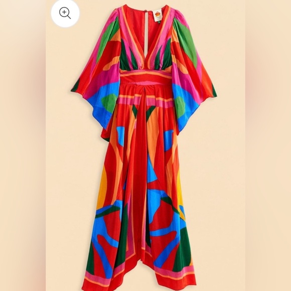 Women's Colorful Leaves Maxi-Dress Size Small NWT - Picture 4 of 9